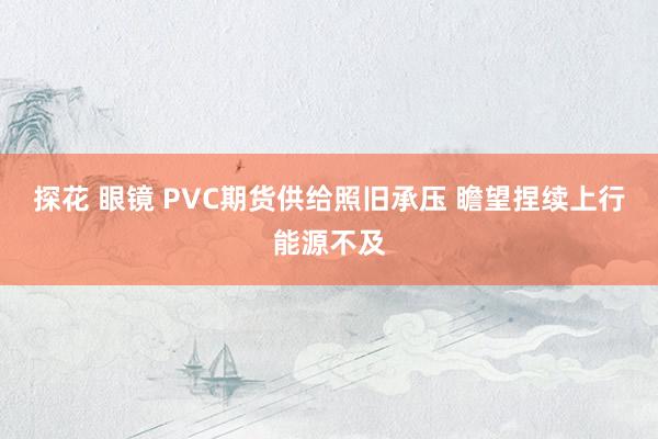 探花 眼镜 PVC期货供给照旧承压 瞻望捏续上行能源不及