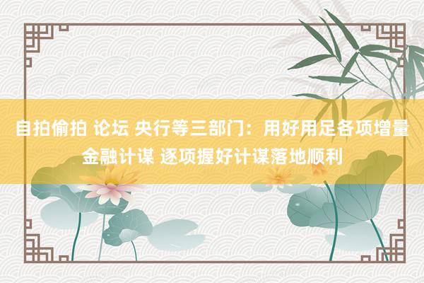 自拍偷拍 论坛 央行等三部门：用好用足各项增量金融计谋 逐项握好计谋落地顺利