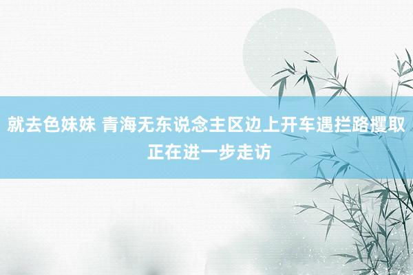 就去色妹妹 青海无东说念主区边上开车遇拦路攫取 正在进一步走访