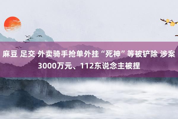 麻豆 足交 外卖骑手抢单外挂“死神”等被铲除 涉案3000万元、112东说念主被捏