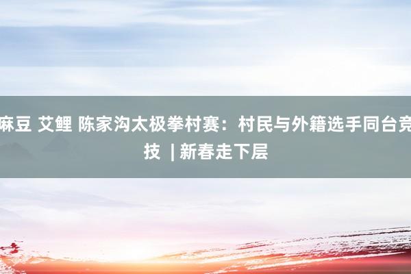 麻豆 艾鲤 陈家沟太极拳村赛：村民与外籍选手同台竞技  | 新春走下层